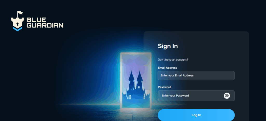 How To Login Blue Guardian Prop?