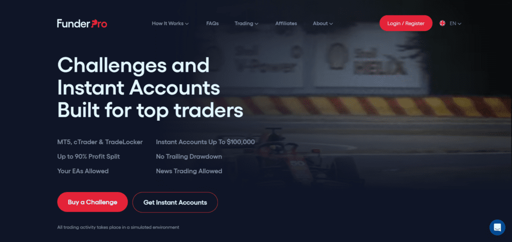 FunderPro – Best Prop Firm for “HFT”