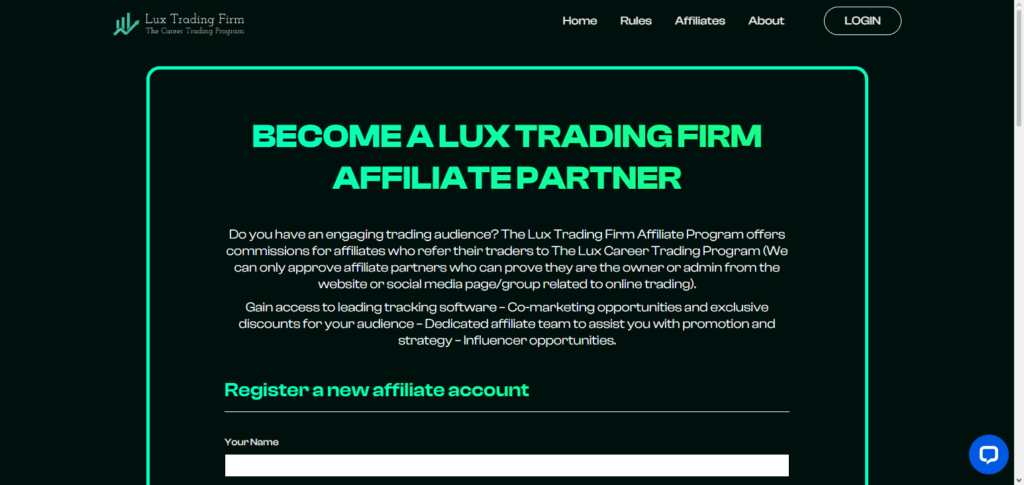 Lux Trading Firm Affiliate Program