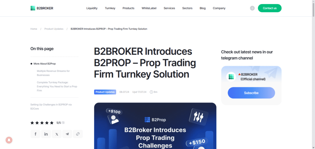 B2Broker Prop Firm Solution
