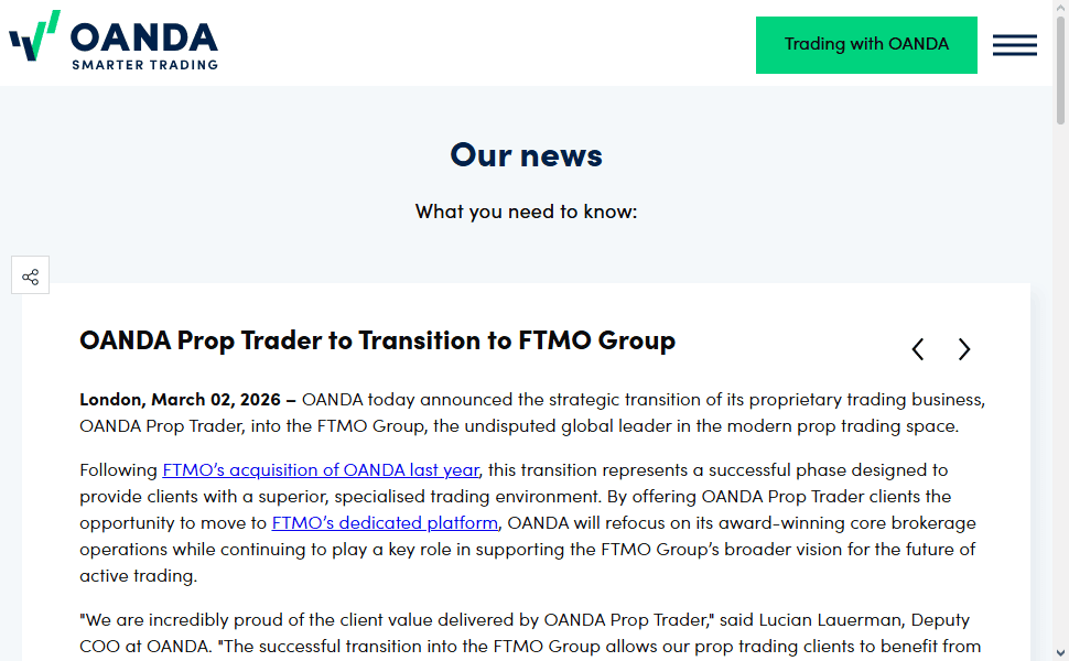 OANDA Prop Trader
